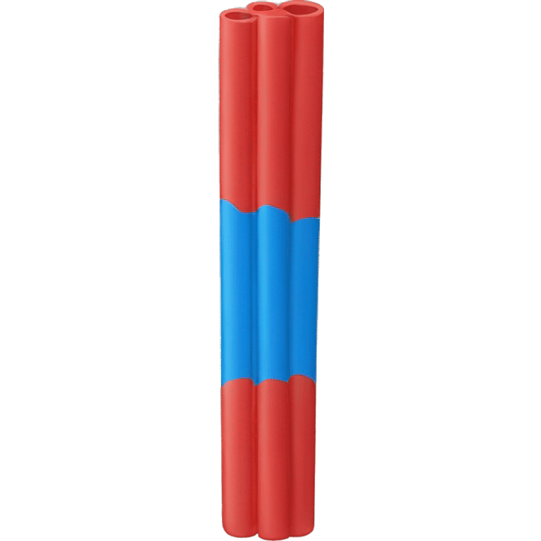 Red and blue colour Single Straw  emoji