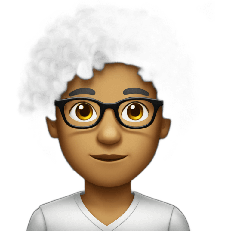 egyptian kid with frizzy hair and glasses emoji