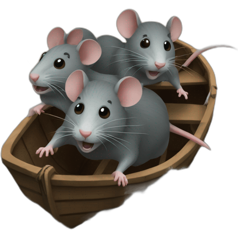 Rats fleeing boat emoji