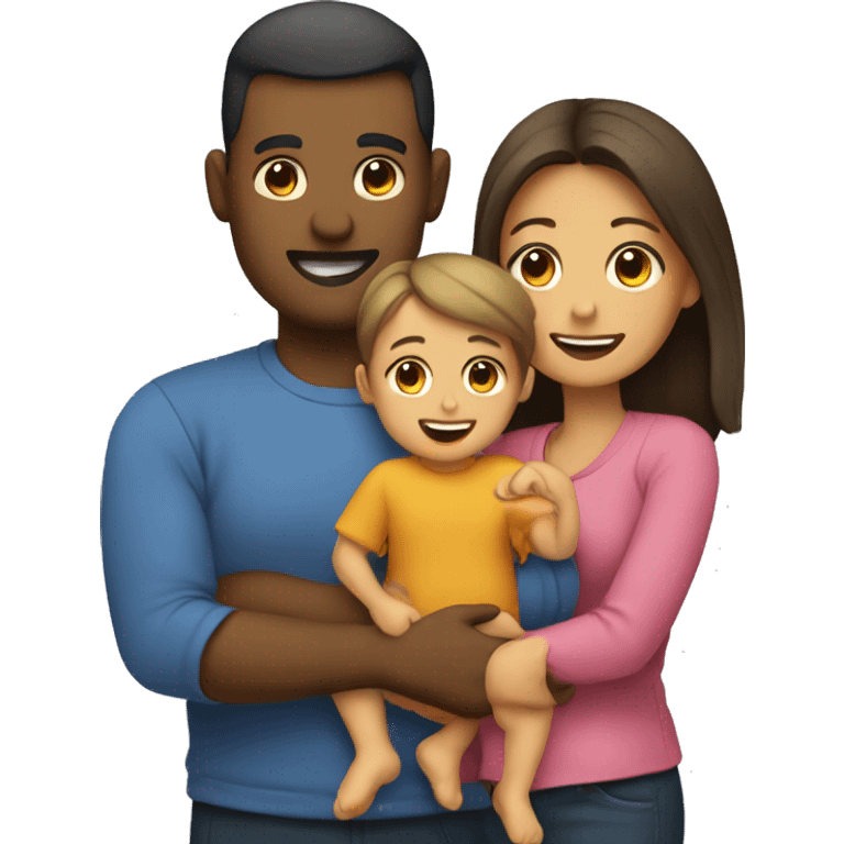 Dad,mom and little baby emoji