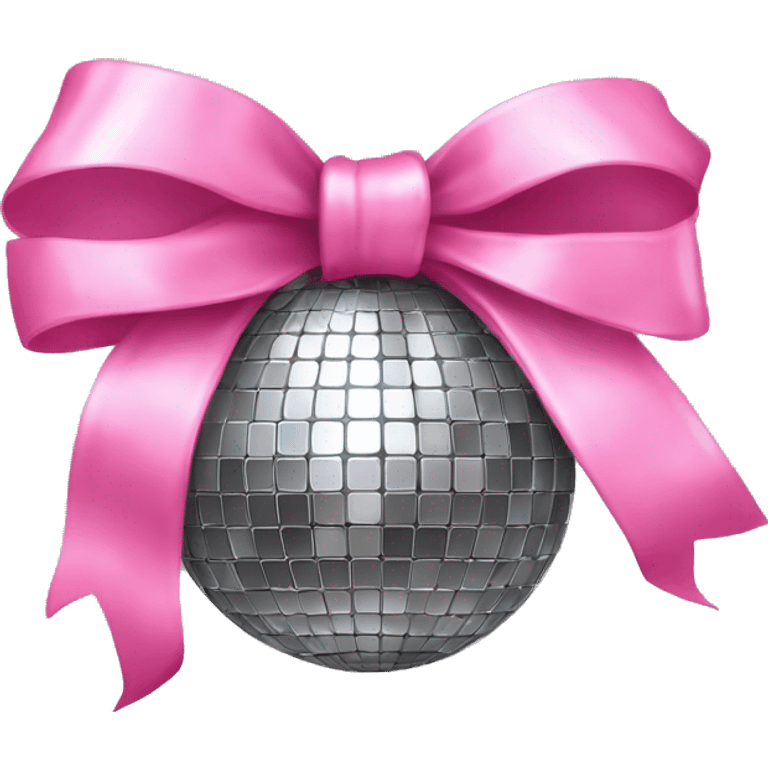 Disco ball with a pink bow  ￼ emoji