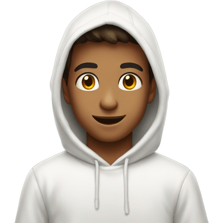 smiling boy young in white hoodie brow eyes  emoji