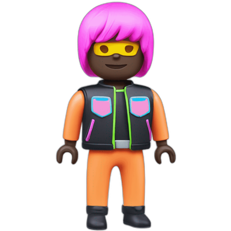 playmobil wearing NEON LIGHT CLOTHES emoji