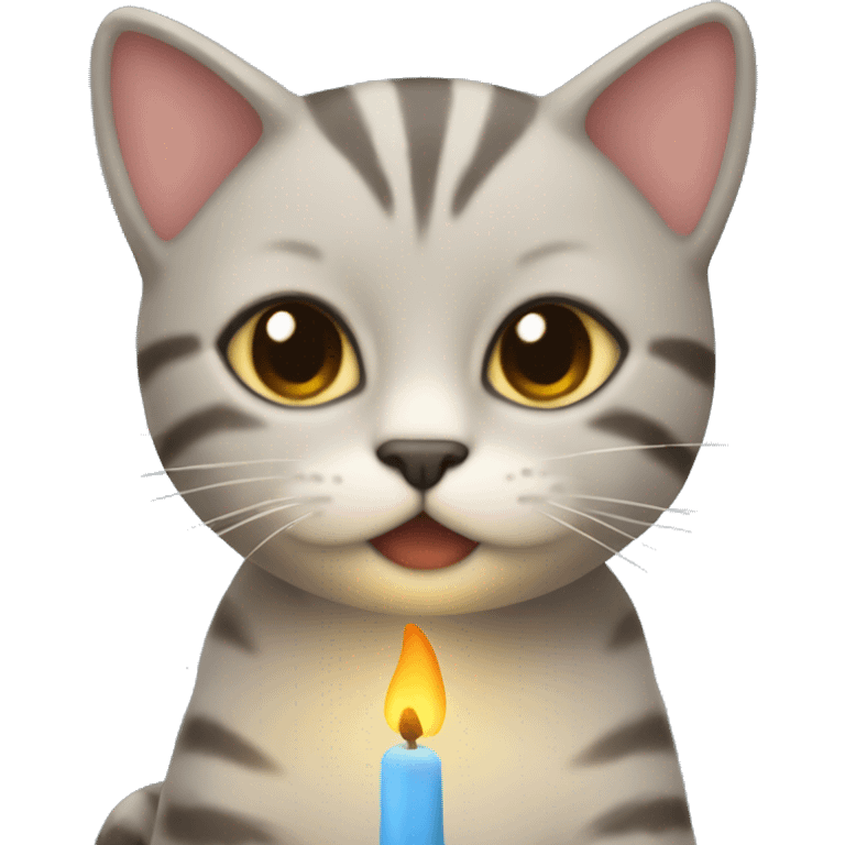 GATITO CON UNA VELA emoji