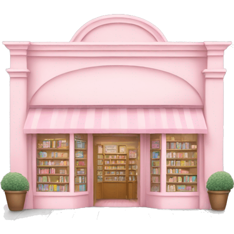 Pastel pink bookstore emoji