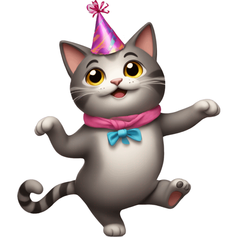 dancing cat birthday emoji