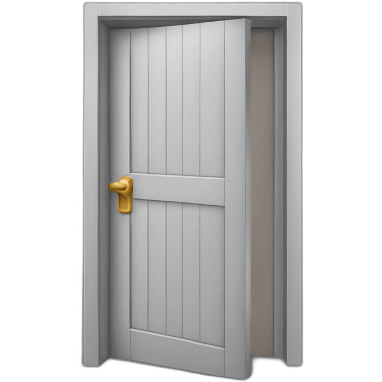 One light gray wooden open door emoji