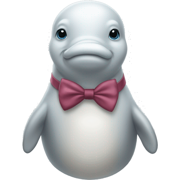 Beluga whale with a bowtie emoji