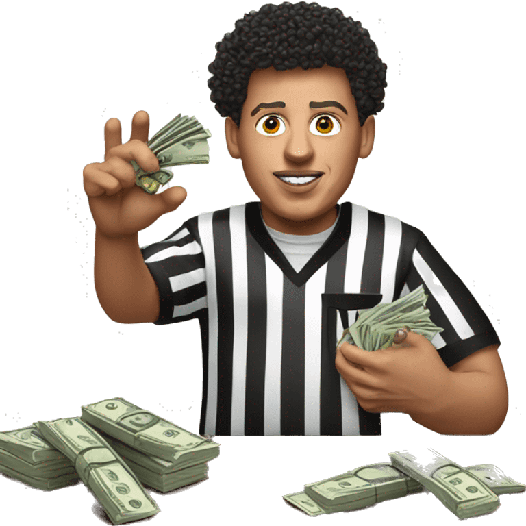 Patrick Mahomes with money and a referee emoji