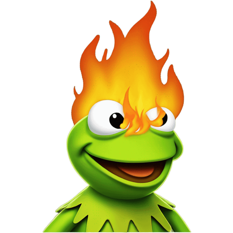 kermit on fire emoji