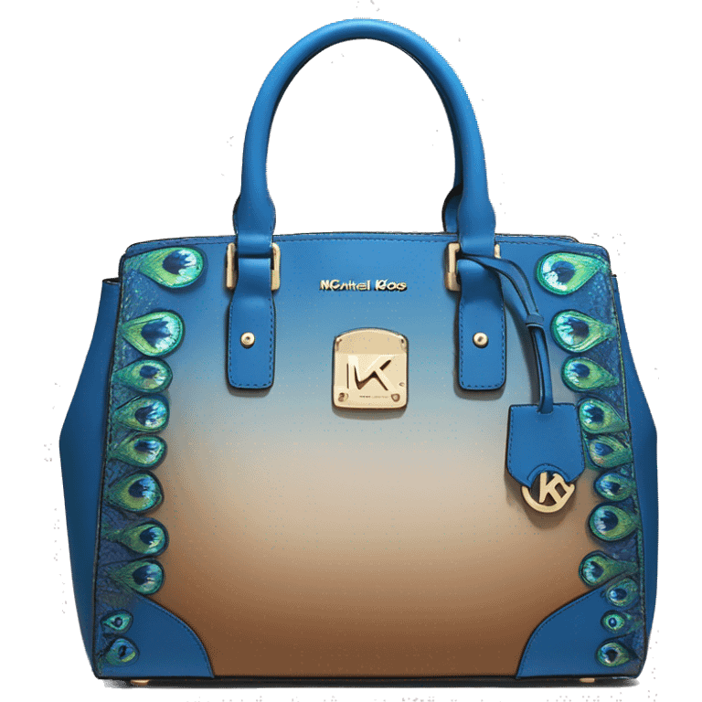 Realistic peacock blue color to tan  ombre michael kors satchel purse. emoji