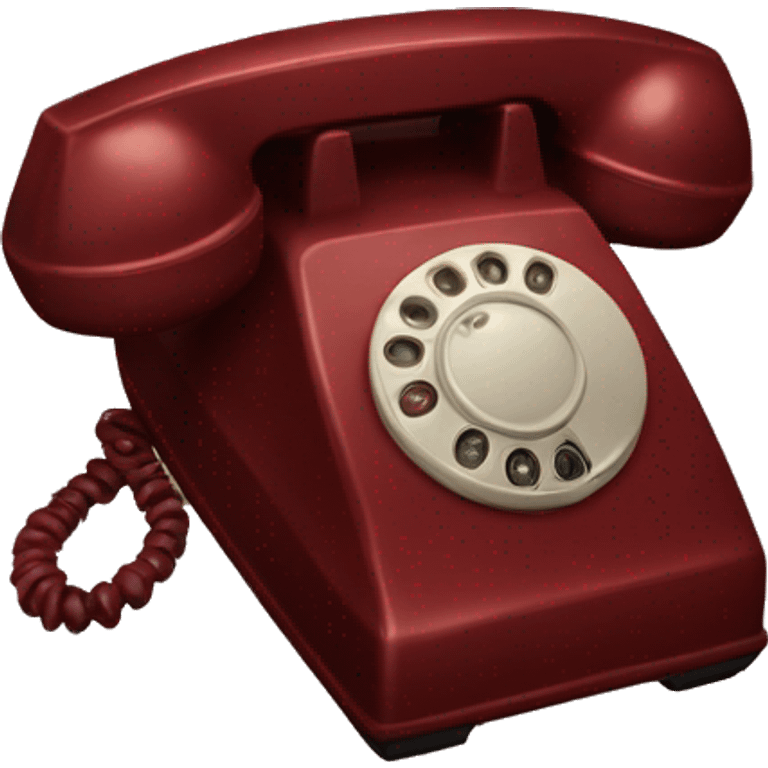 vintage dark red telephone emoji