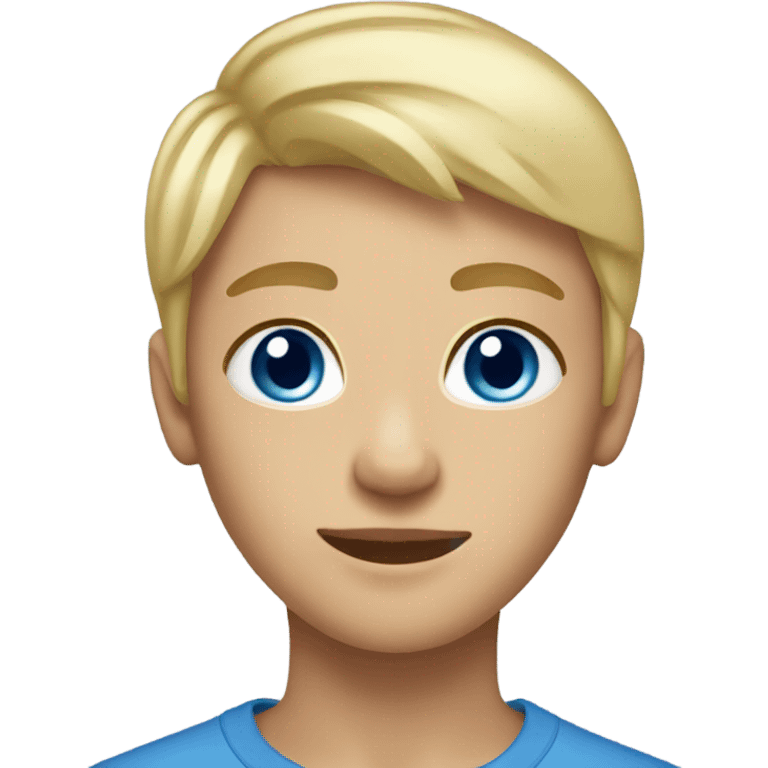 A teen with short blonde hair and blue eyes emoji