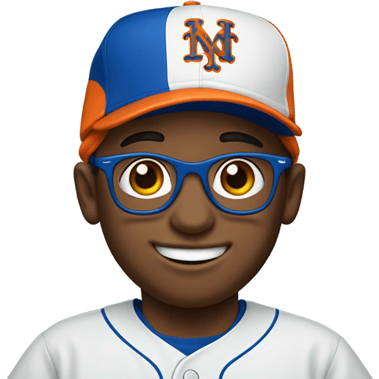 Jewish boy with glasses in Mets hat emoji