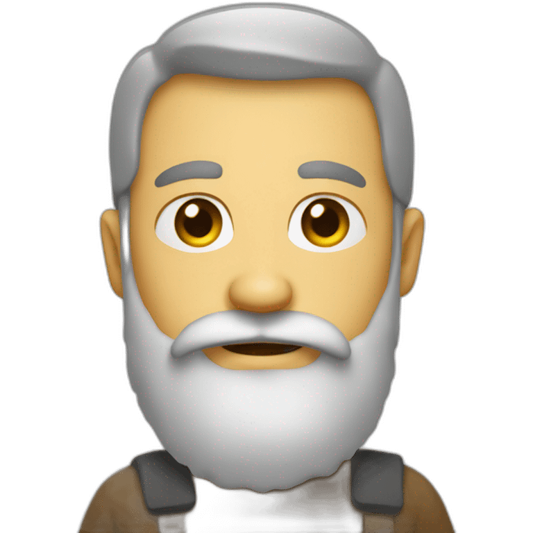 creat emoji of a person with beard and a hatch facing back emoji