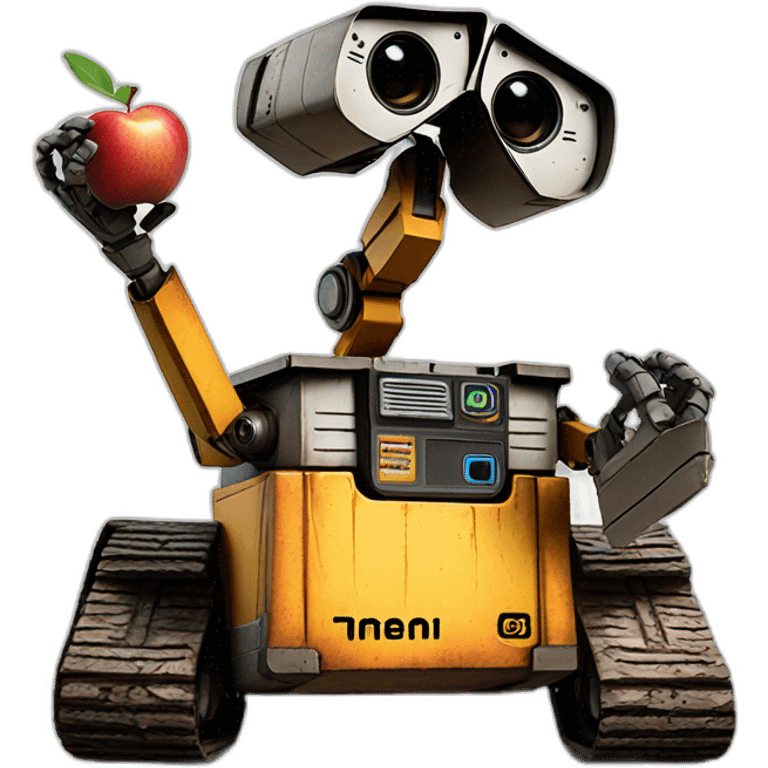 wall-e eat the apple emoji