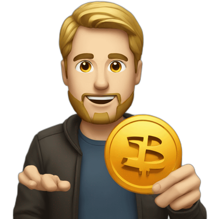 man and bitcoin  emoji