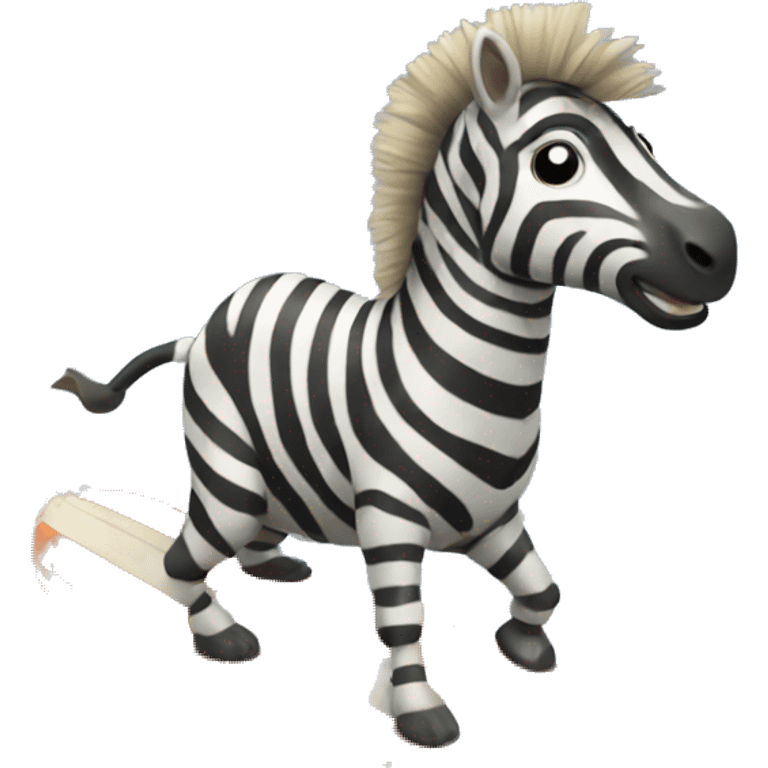 Zebra surfing emoji