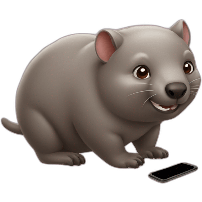 A wombat on a phone emoji