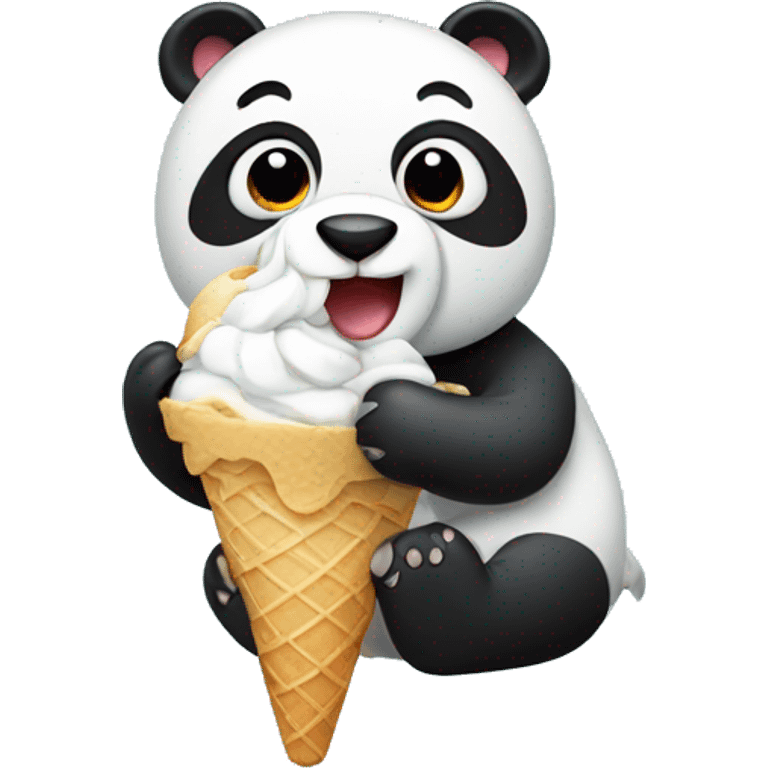 Panda eating ice cream emoji