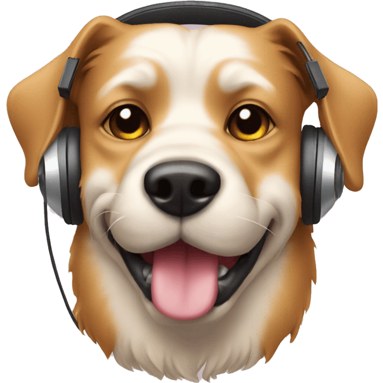 dog head phone emoji