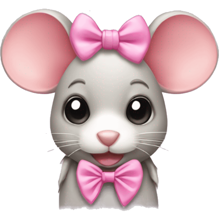 coquette pink bow rat emoji