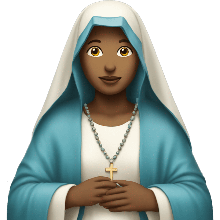 Blessed mother Mary holding rosary emoji