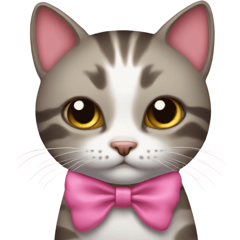 Cat with a pink bow emoji