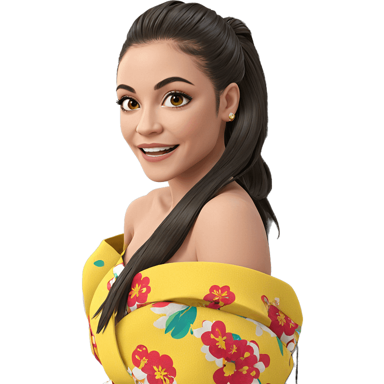 smiling girl in kimono emoji