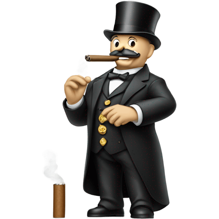 monopoly man with a chain and smoking a cigar emoji