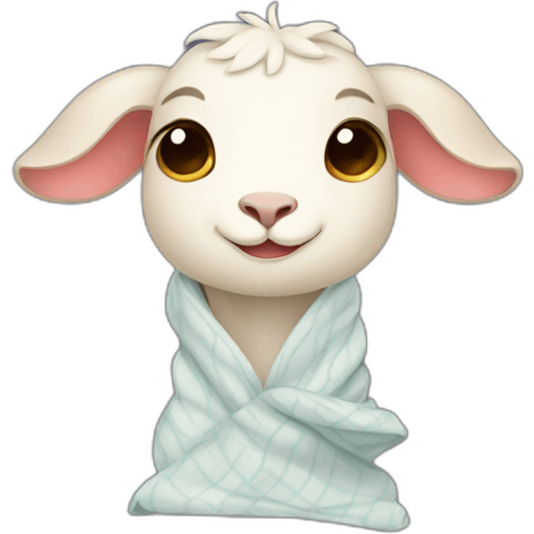 Cute goat under blanket emoji