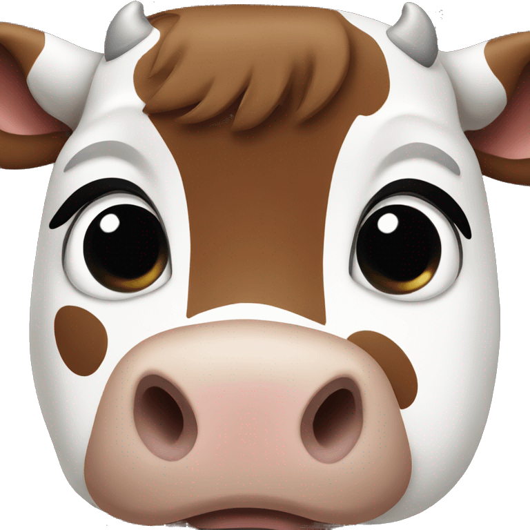 brown and white cow face emoji