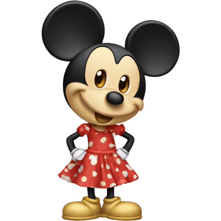 Mickey with dress emoji