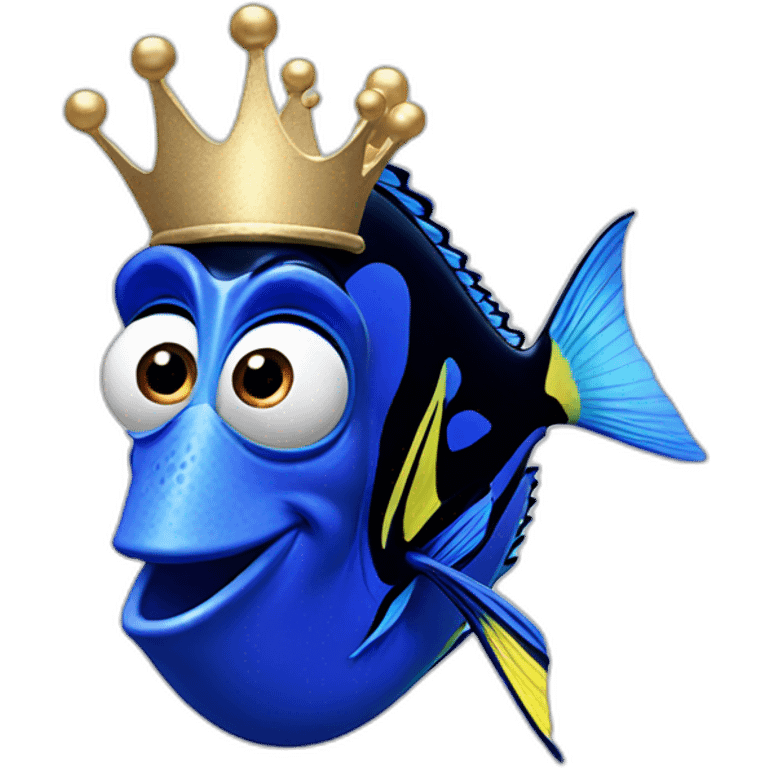 finding dory wearing a crown emoji