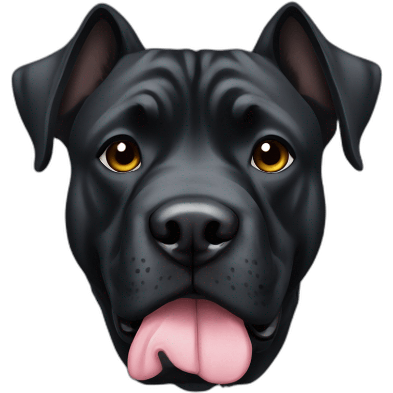 presa canario black dog with cropped ears emoji