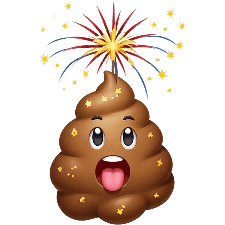 Poop with fireworks  emoji