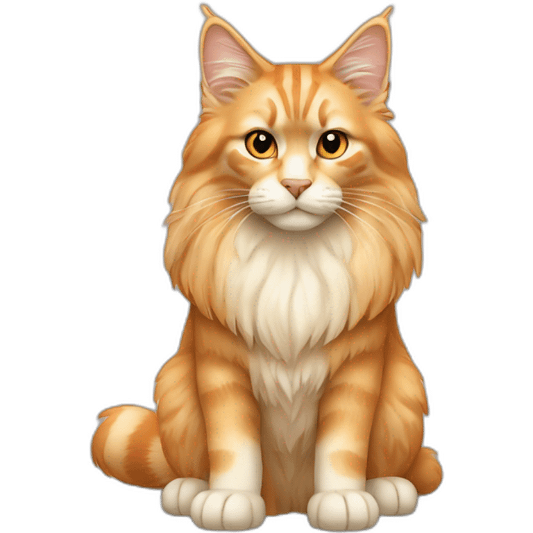 Cream orange main coon sit emoji