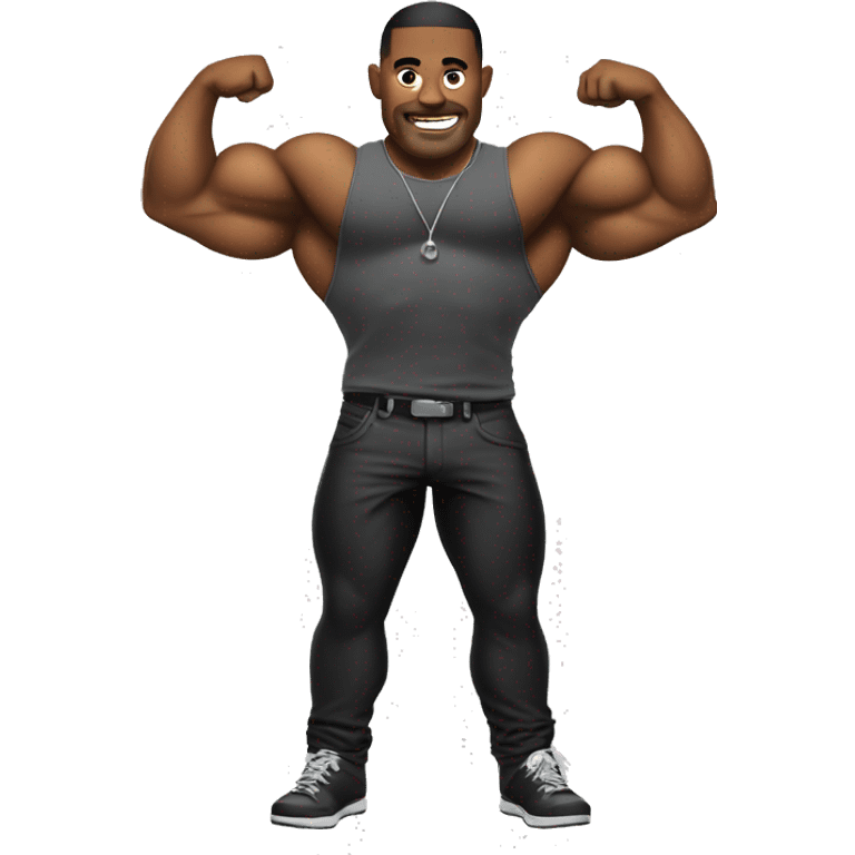 muscle man DJ emoji