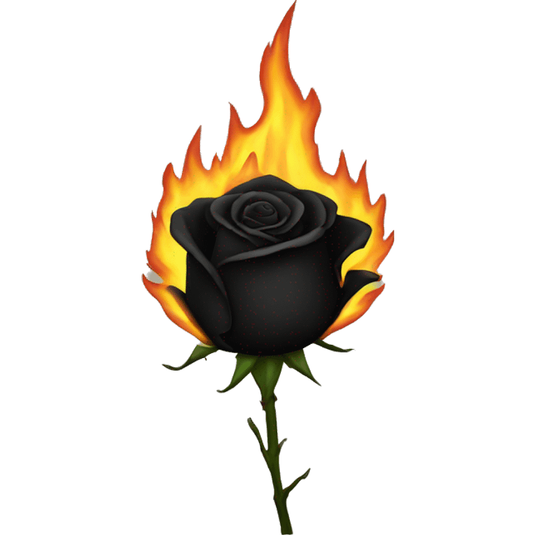 BURNING black ROSE emoji