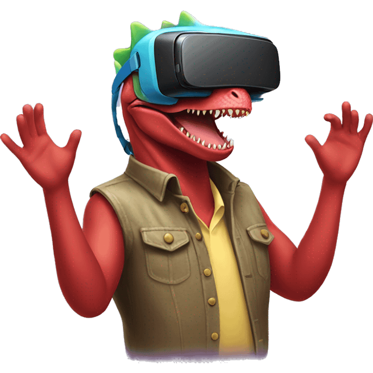 party dino wearing vr headset emoji