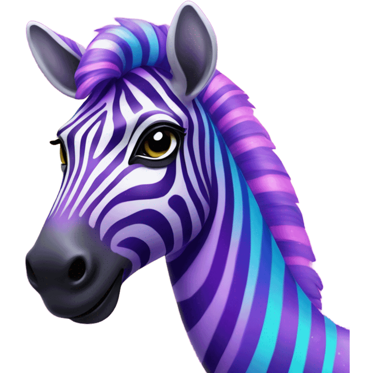 Lisa frank rainbow zebra with glitter purple stripes emoji