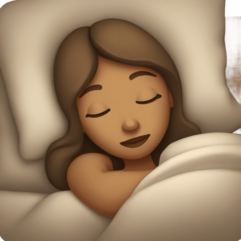 Light brown girl sleeping in the bed emoji