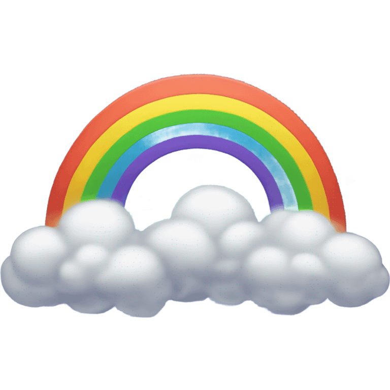 rainbow with colored clouds and shooting stars emoji