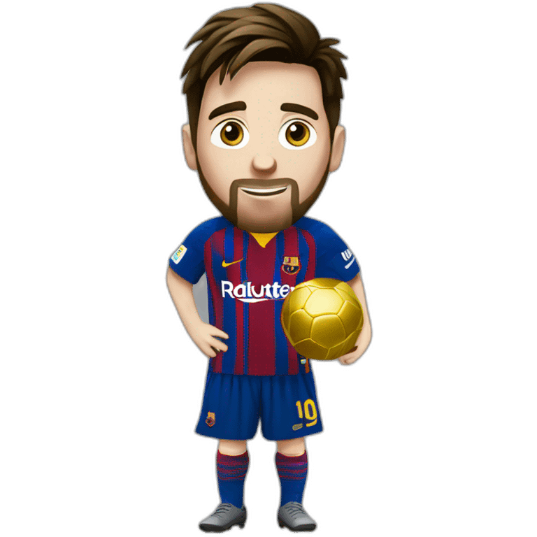 Messi con balón de oro emoji