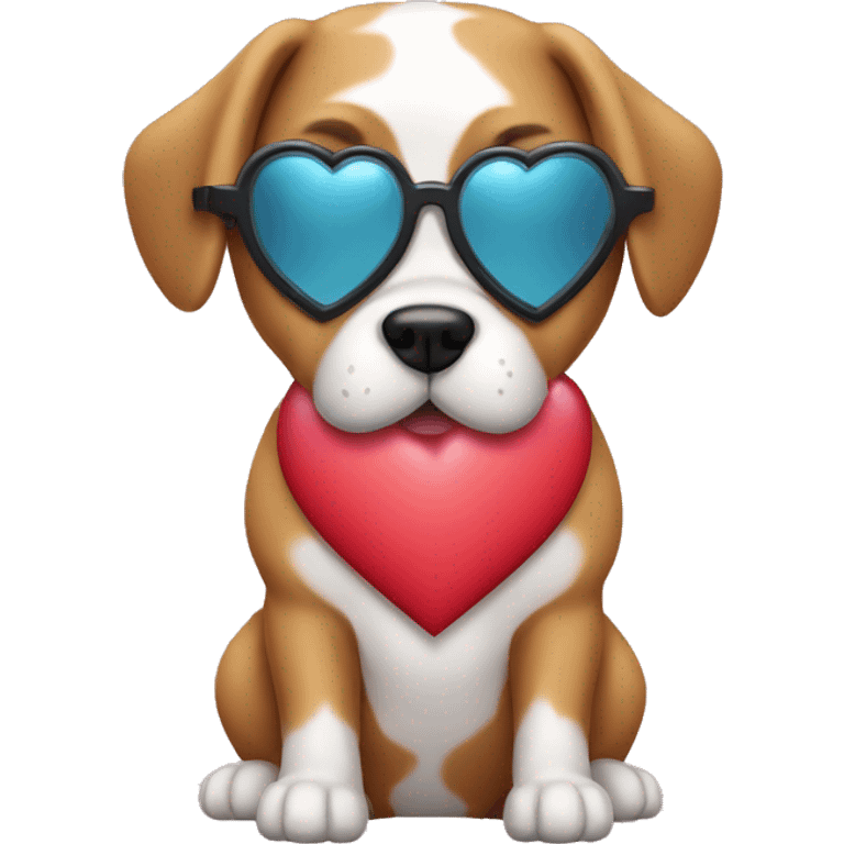 cute dog with heart glasses emoji