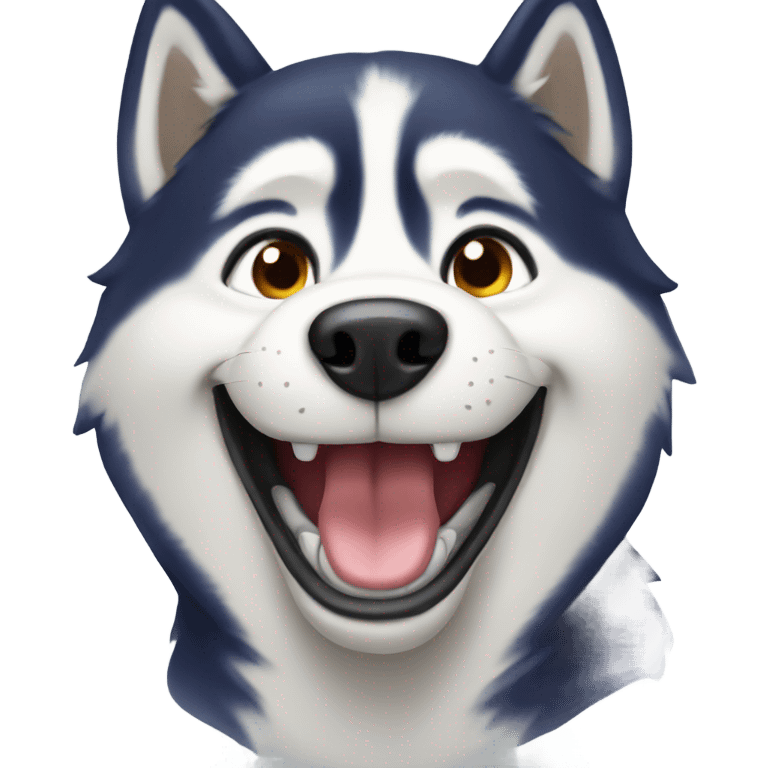 Husky smiling emoji