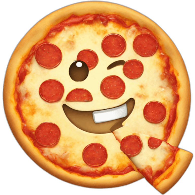 Smiling pizza emoji