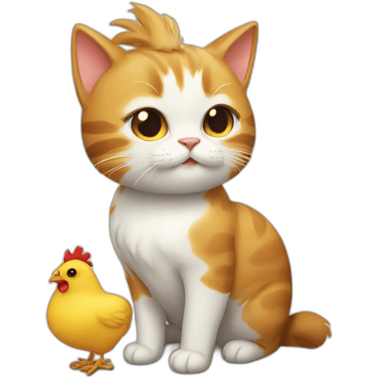 Cat with chiken emoji