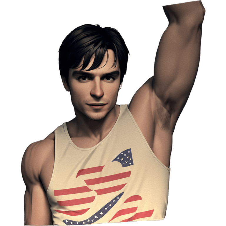 american flag tank top pose emoji