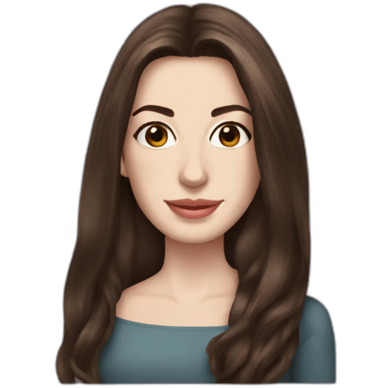 Anne Hathaway with long hair emoji